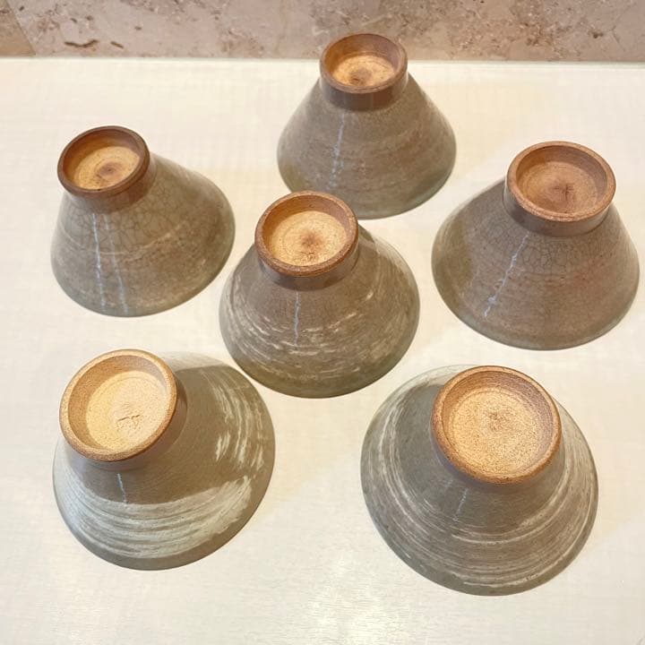 朝日焼　湯呑茶碗　稀少6客セット