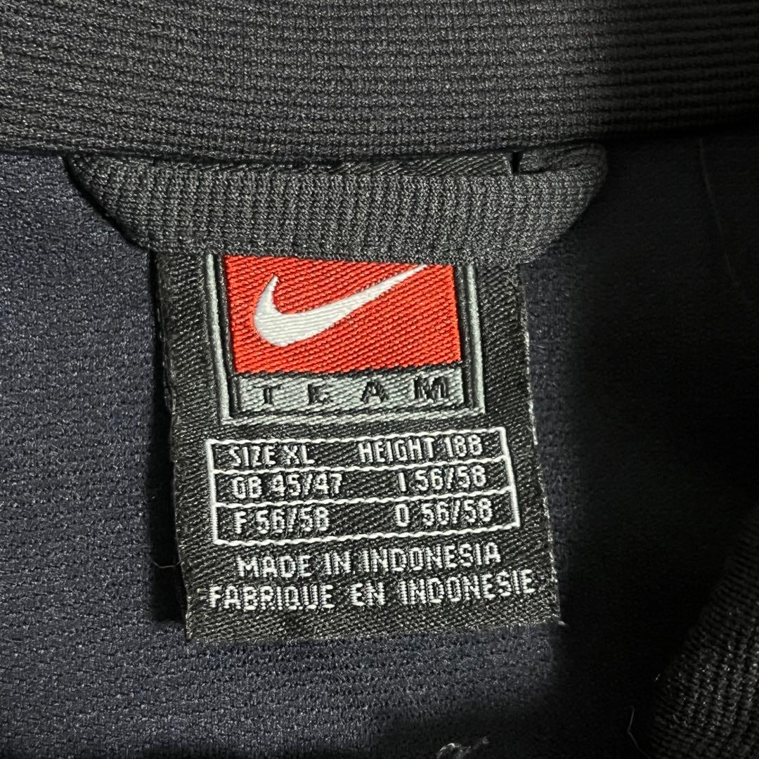 激レア！90s Nike Vintage トラックジャケット　黒グレー　刺繍ロゴ