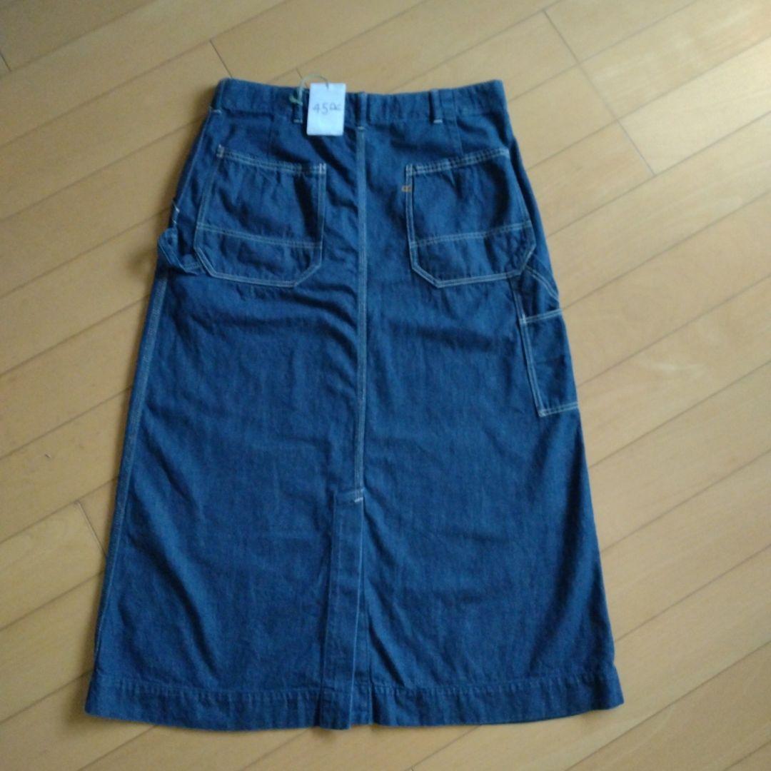 【美品】45R モンプチデニムのペインタースカート インディゴ／サイズ２