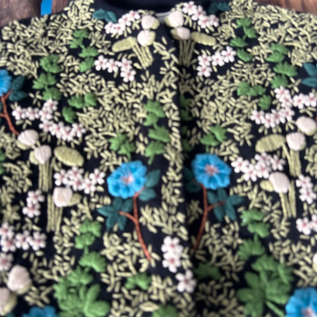 未使用タグ付　Sybilla シビラ　長袖　カーディガン　黒　刺繍