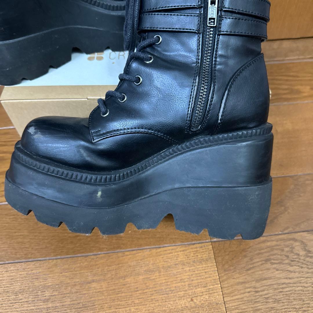 Demonia デモニア ブーツ 厚底10㎝ ブラック US7 23.5