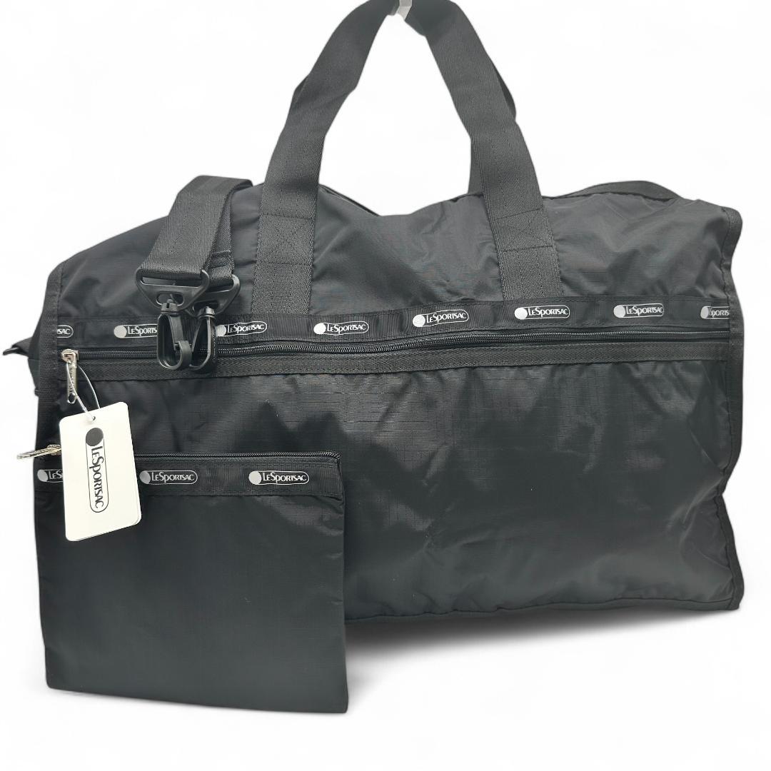 新品　LeSportsac レスポートサック　旅行用　ボストンバッグ　黒ポーチ付