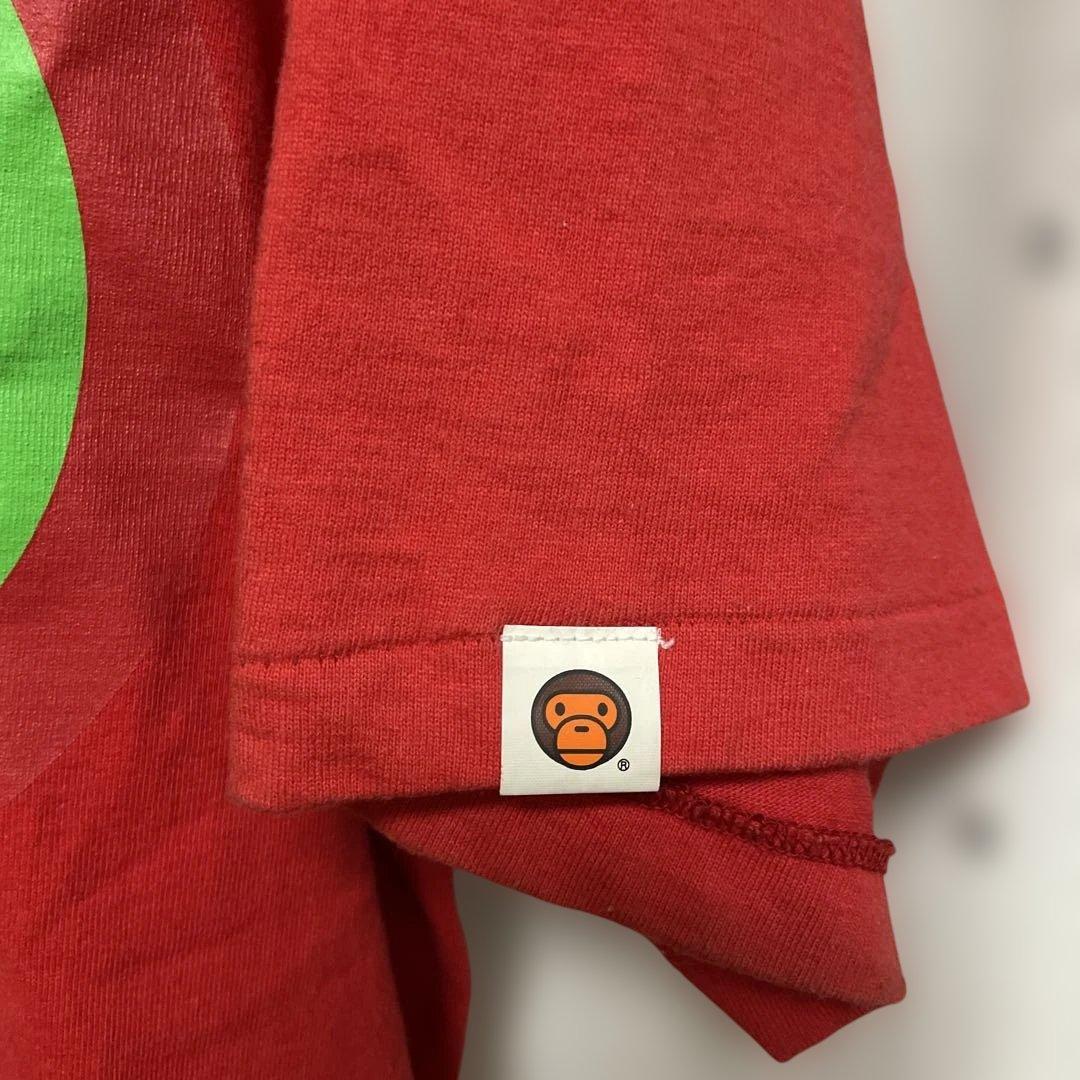 BAPE 猿顔プリント Tシャツ レッド　ベビーマイロ
