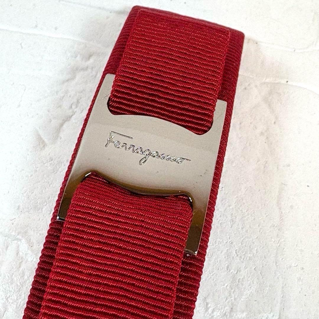 【箱付き】Ferragamo フェラガモ バレッタ ヴァラリボン レッド