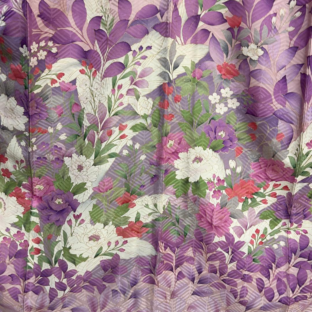 豪華振袖５点セット！！　幻想的な手描き　刺繍　振袖　草花柄　着物スキ倶楽部６７７