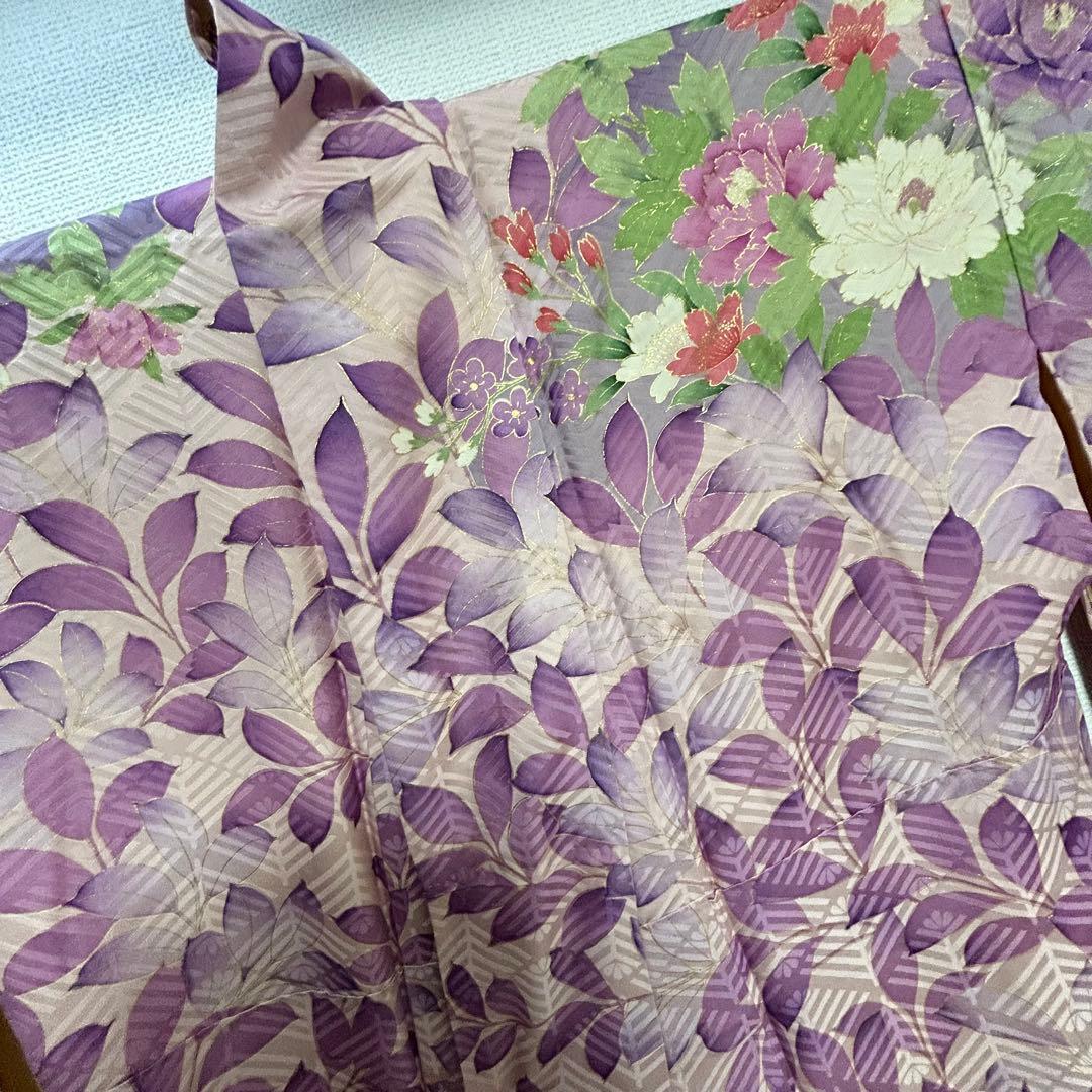 豪華振袖５点セット！！　幻想的な手描き　刺繍　振袖　草花柄　着物スキ倶楽部６７７