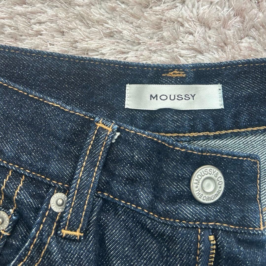 MOUSSY ハイウェスト　ストレートデニム　ワンウォッシュ