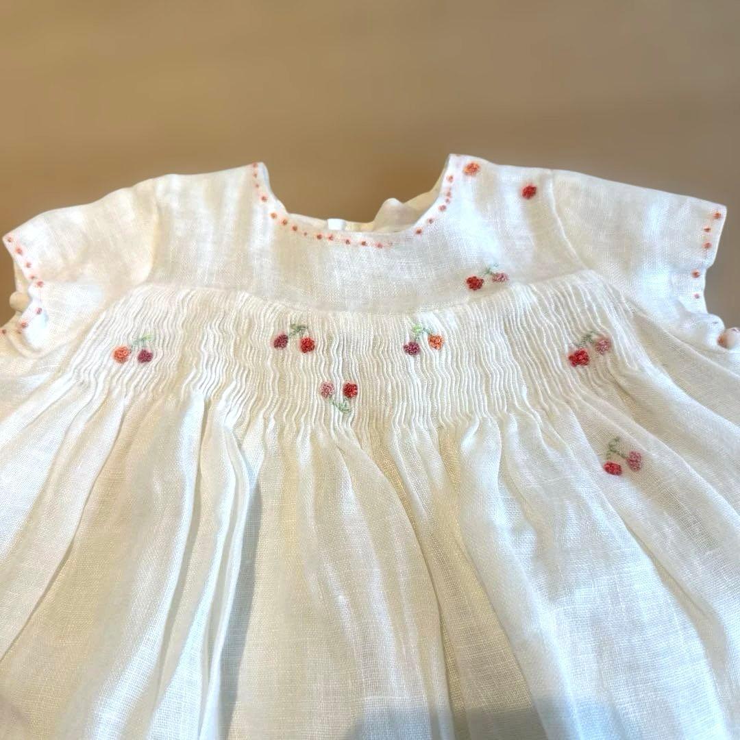 Bonpoint 刺繍入りフレアワンピース 18M