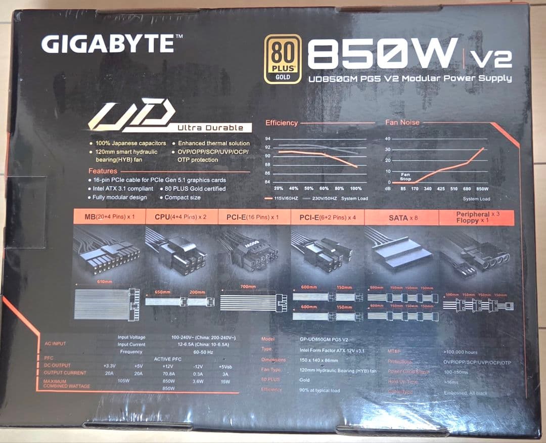 GIGABYTE UD850GM PGS V2 GOLD認証 850W電源　新品