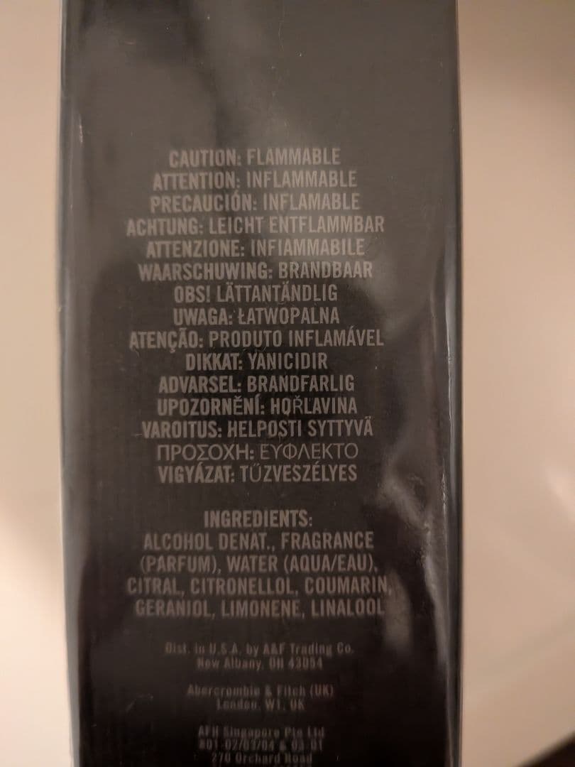 アバクロ FIERCE 男性用香水 100ml