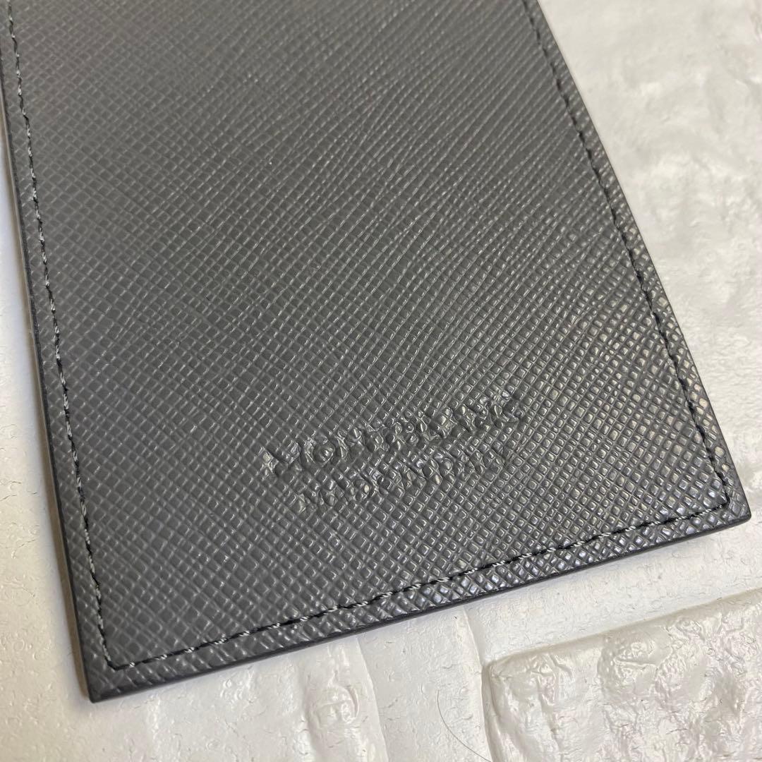 【美品】MONTBLANC モンブラン ネームタグ ラゲージタグ　グレー　レザー