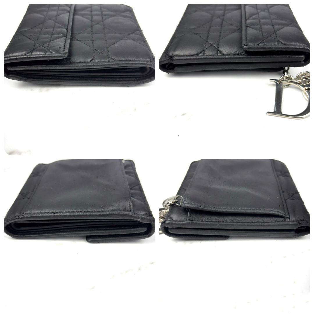 【金具チャーム】Dior⭐ディオール【カナージュ】ロータスウォレット⭐折り財布