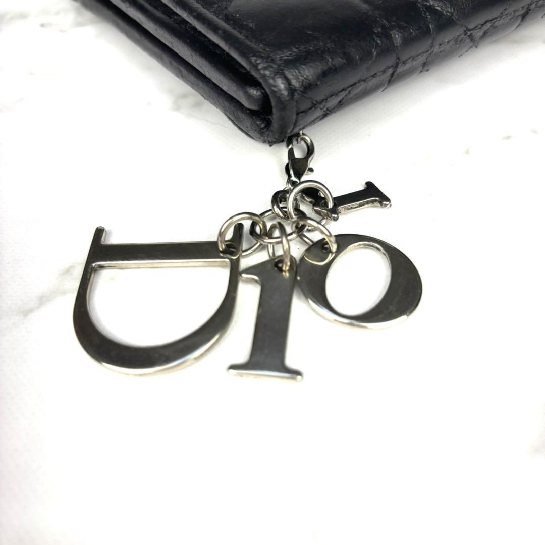 【金具チャーム】Dior⭐ディオール【カナージュ】ロータスウォレット⭐折り財布