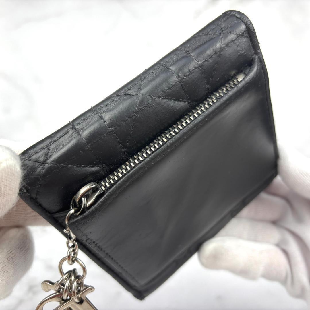【金具チャーム】Dior⭐ディオール【カナージュ】ロータスウォレット⭐折り財布