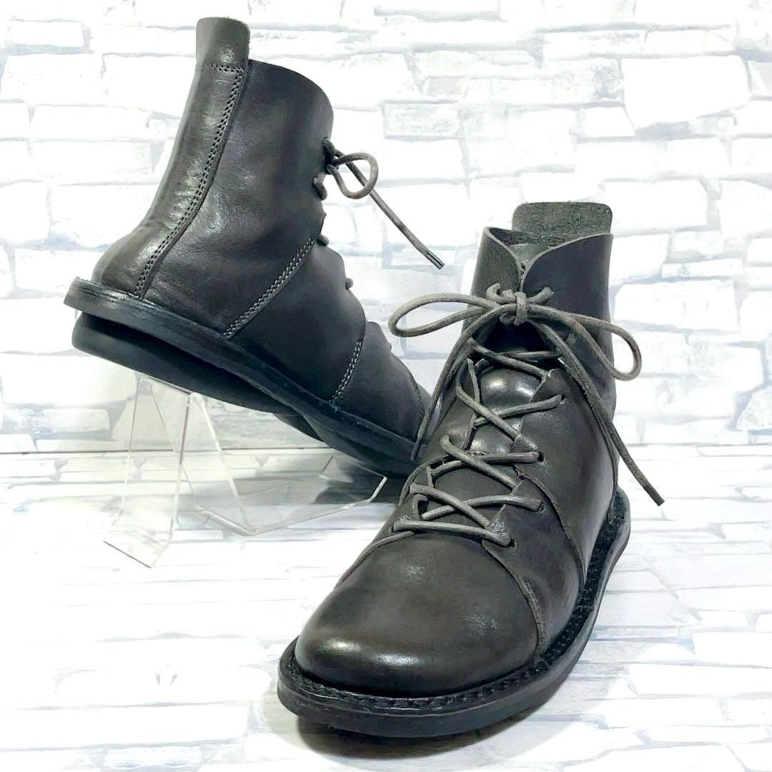 trippen NOMAD レザー レースアップ ショートブーツ 35