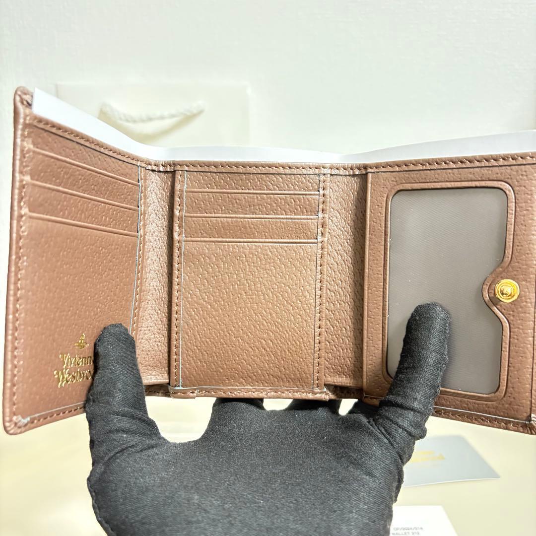 【新品未使用】Vivienne Westwoodブラウン三つ折り財布ショッパー無