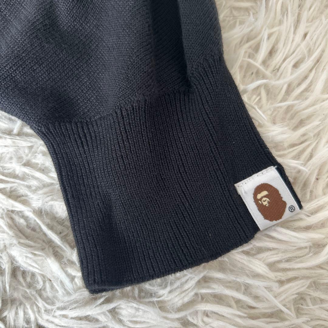 美品　エイプA BATHING APE シャーク カーディガン タイガー 黒