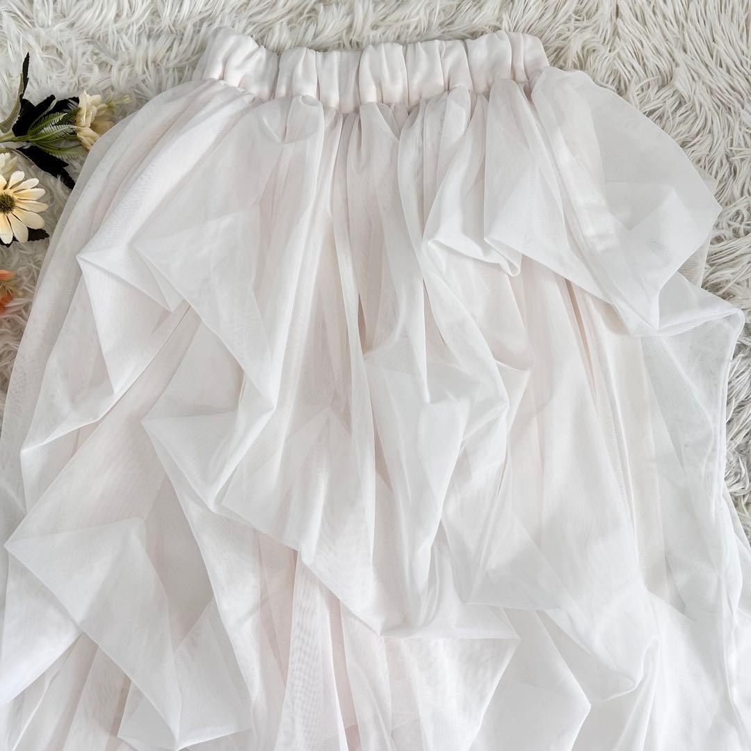 スカート THE TOE Iris tulle skirt white
