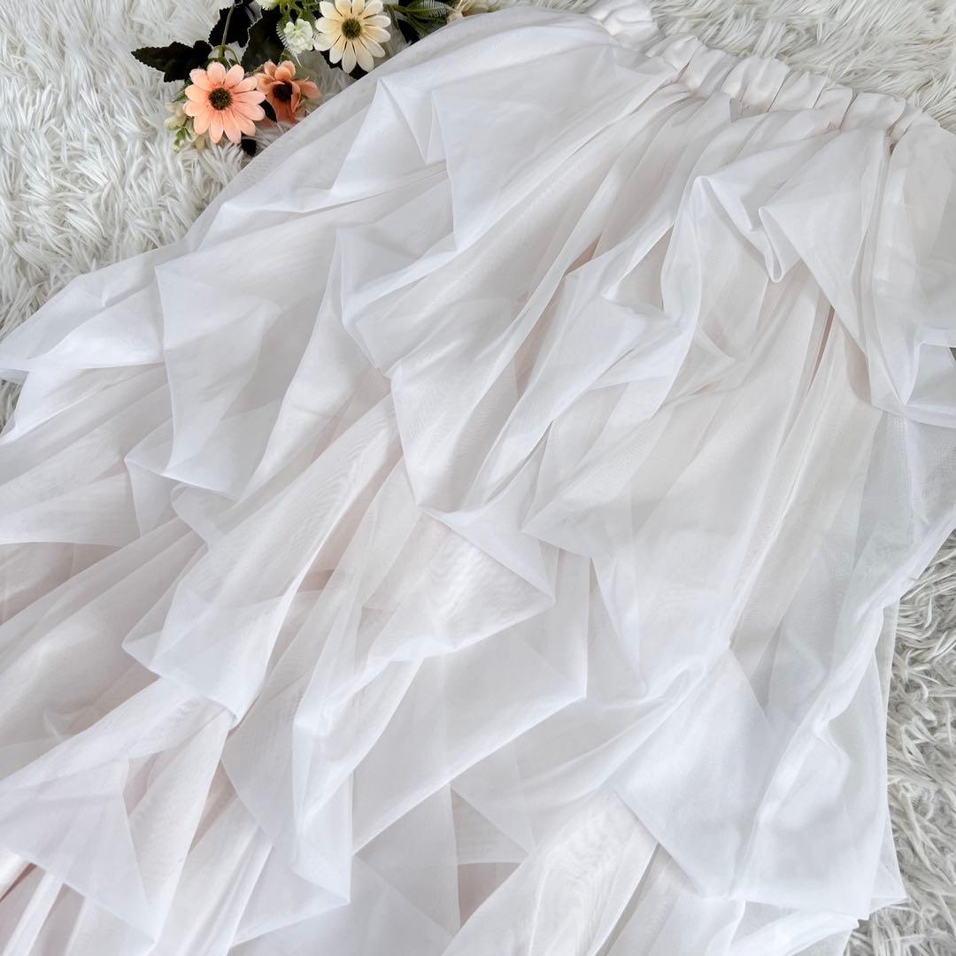 スカート THE TOE Iris tulle skirt white