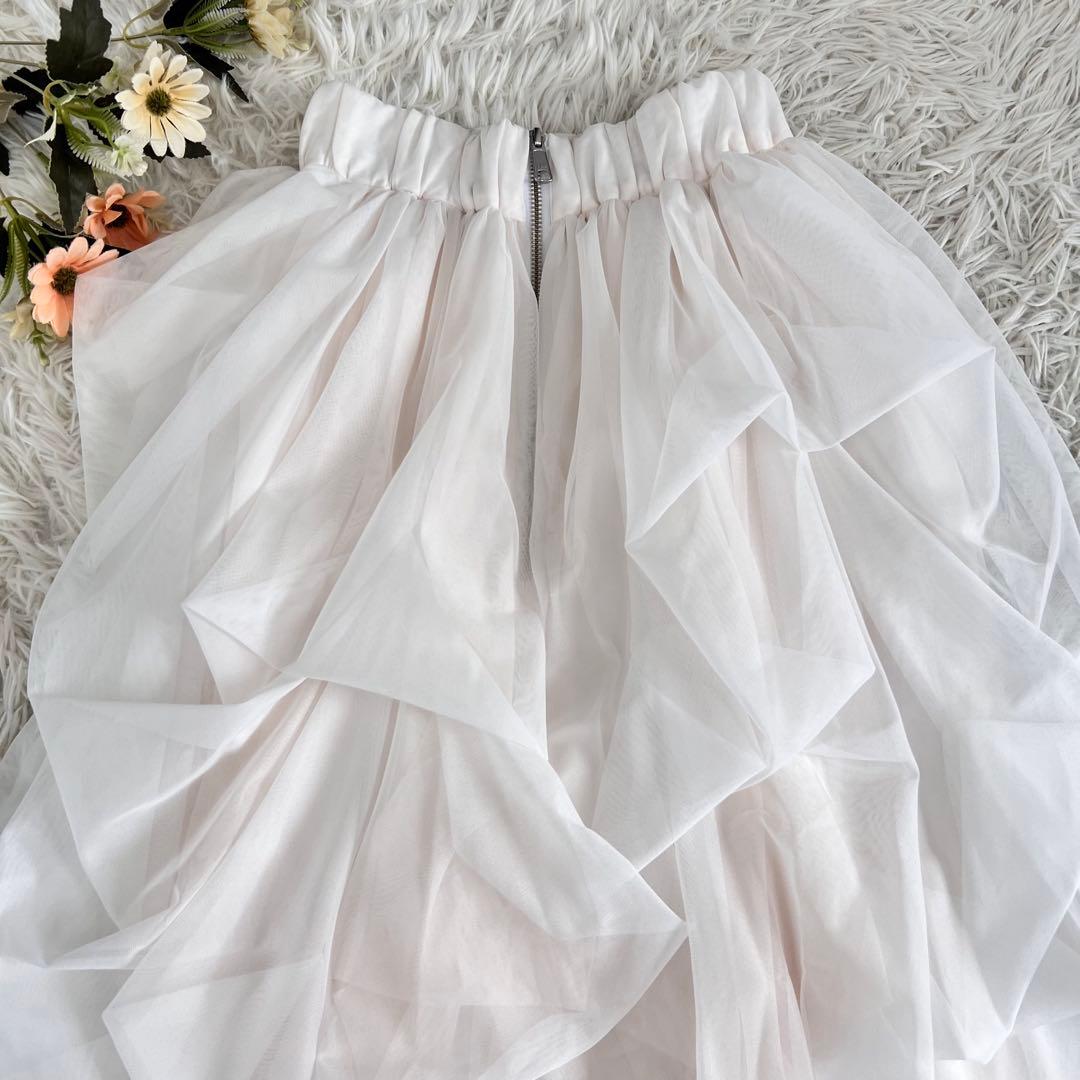 スカート THE TOE Iris tulle skirt white