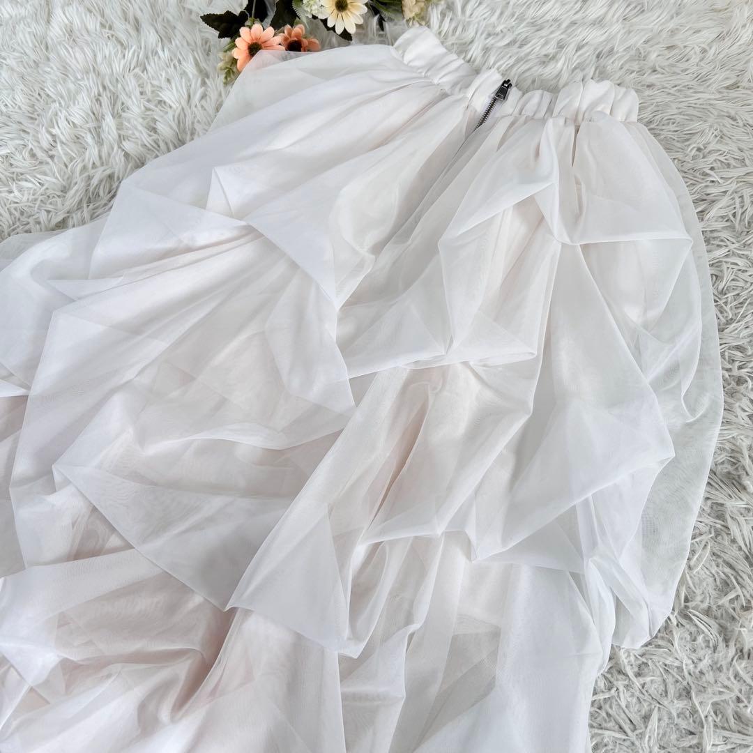スカート THE TOE Iris tulle skirt white