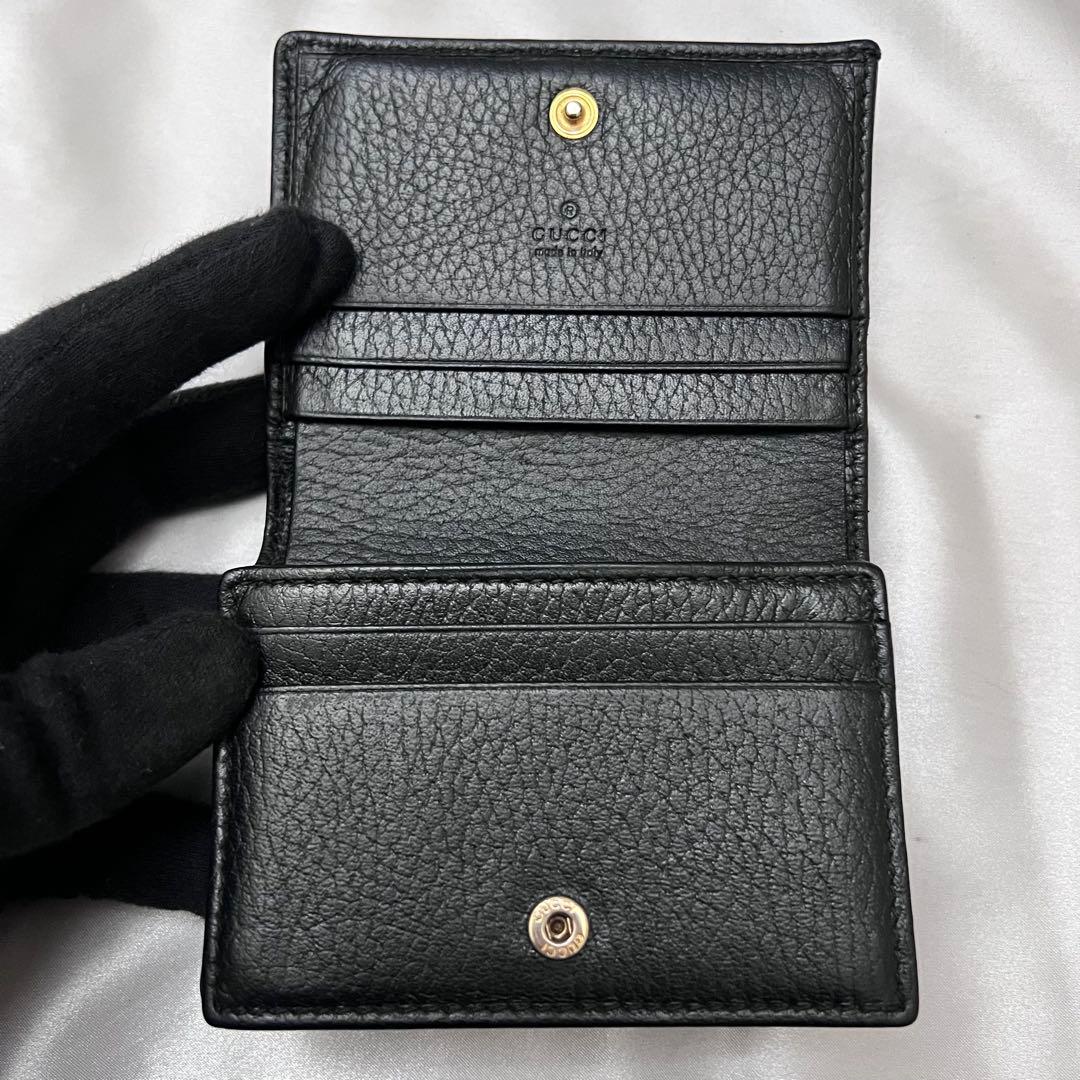 ◇極美品◇グッチ　GGマーモント　456126　二つ折り財布　ブラック　レザー