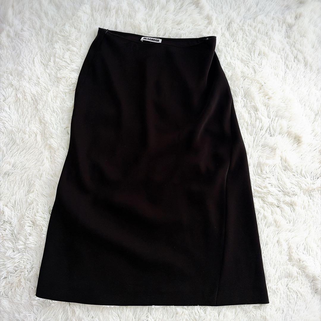 JIL SANDER タグ付 未使用 黒フレアスカート 34