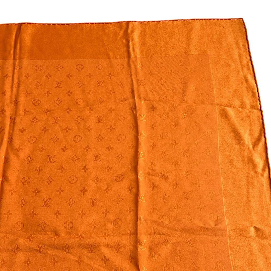 ルイヴィトン　LOUIS VUITTON　モノグラムスカーフ　ショール　オレンジ