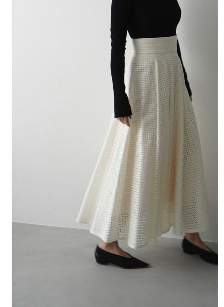 美品CLANEクラネDOT MESH SKIRTドットメッシュスカートS