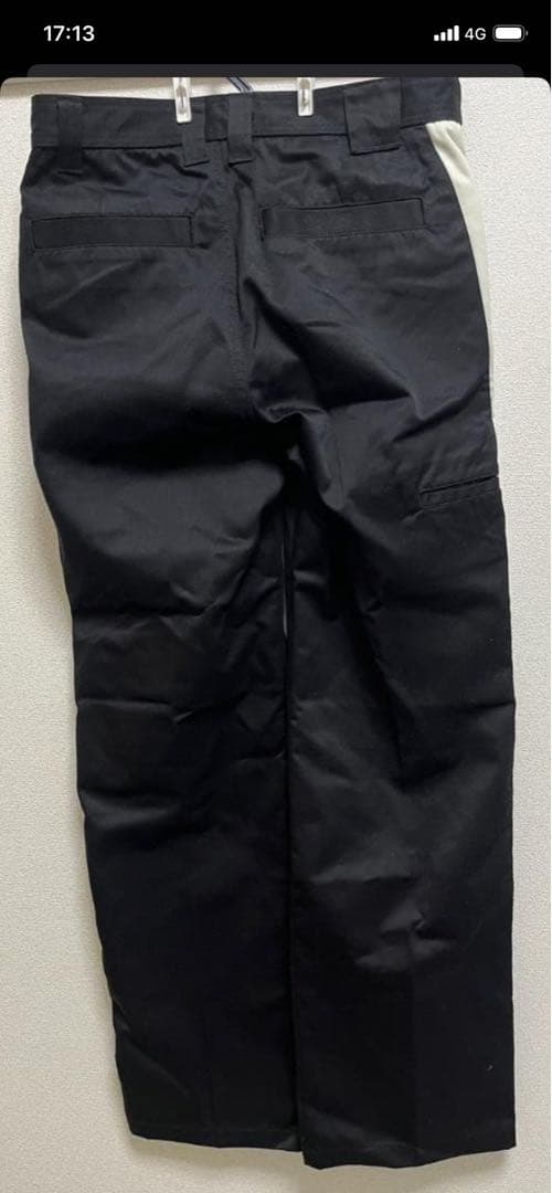 サイドストライプ 黒白 ストレートパンツ