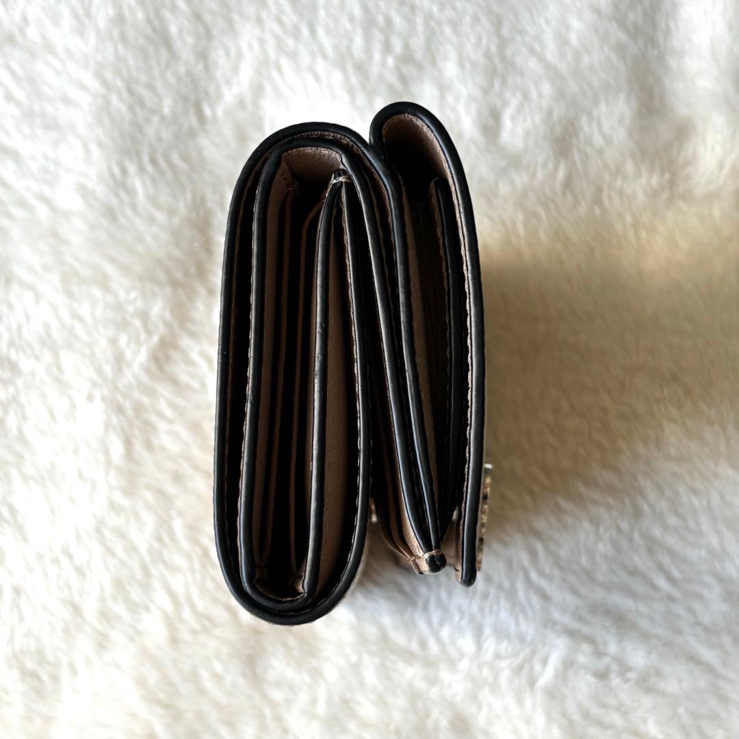 【美品】LOEWE アナグラム トライフォールド 三つ折り サンド 付属品あり