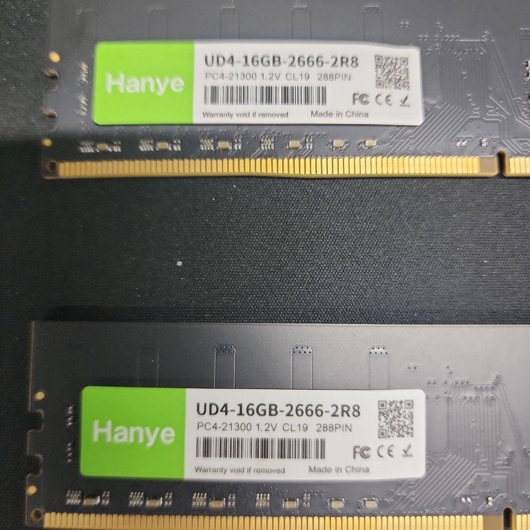 Hanye UD4-16GB-2666-2R8 16GB DDR4　２枚セット