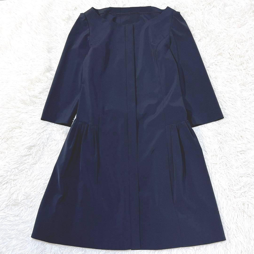 【極美品】フォクシーニューヨーク タックプリーツワンピース 40 手洗い可