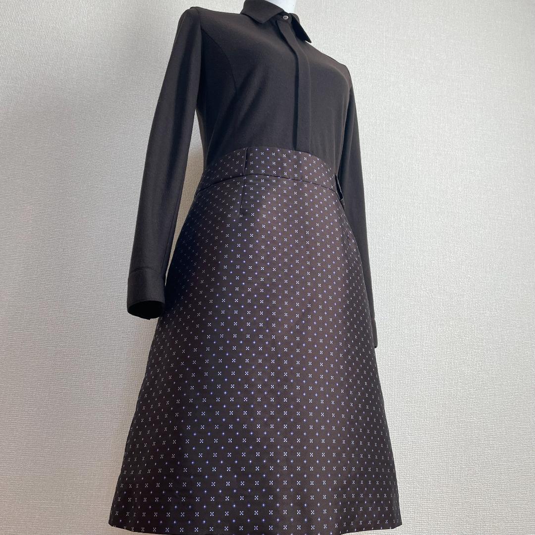 アクアスキュータム Aquascutum 切替ワンピース 8 日本製 美品