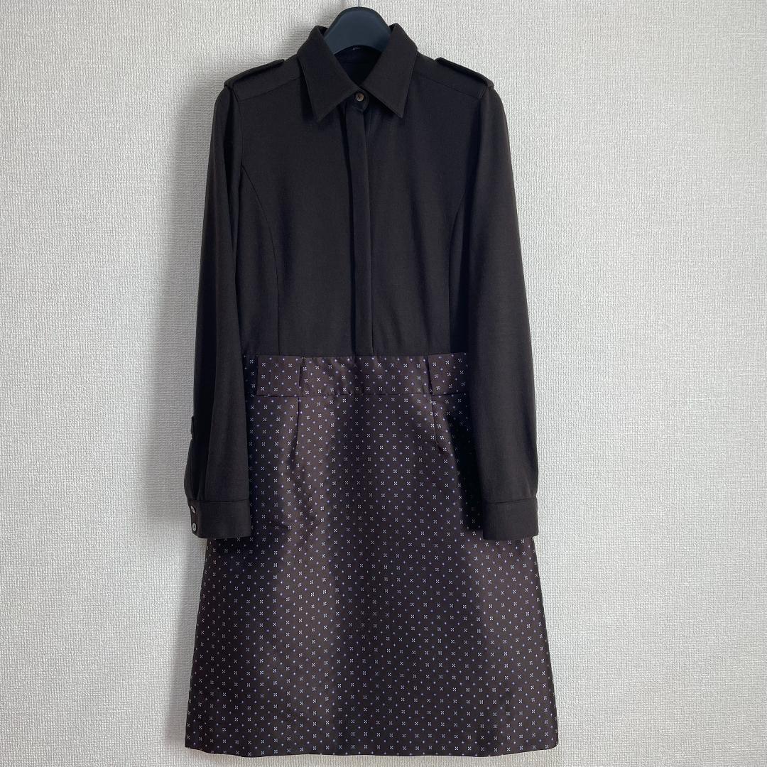 アクアスキュータム Aquascutum 切替ワンピース 8 日本製 美品