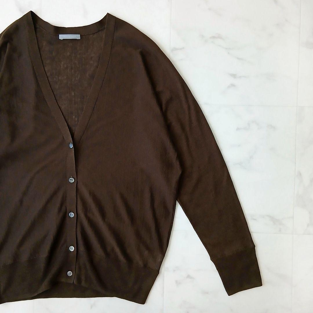 美品 セオリーリュクス 洗える シルクリネン アンサンブル ニット カーディガン