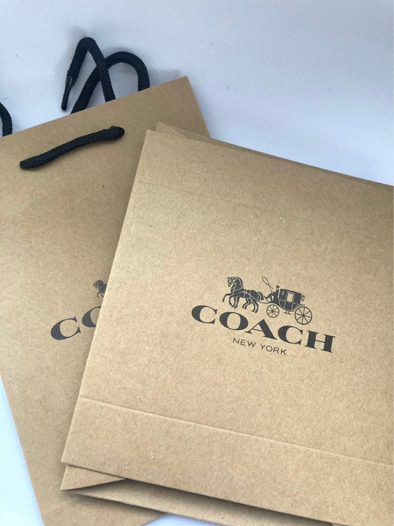 【新品未使用】COACH ブラック レザー 二つ折り財布