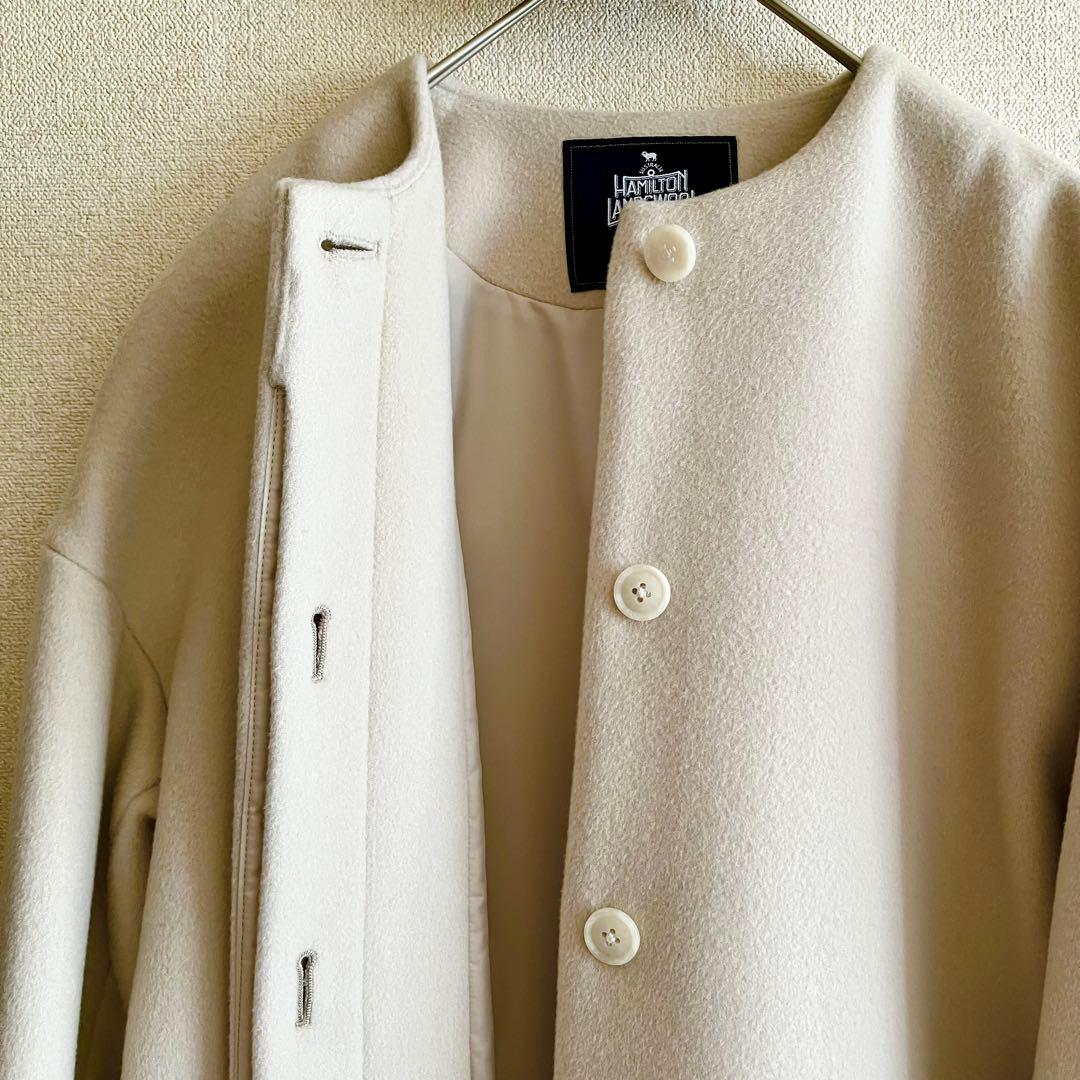 未使用✨SLOBE IENAハミルトン ノーカラーウールコート 36 ベージュ