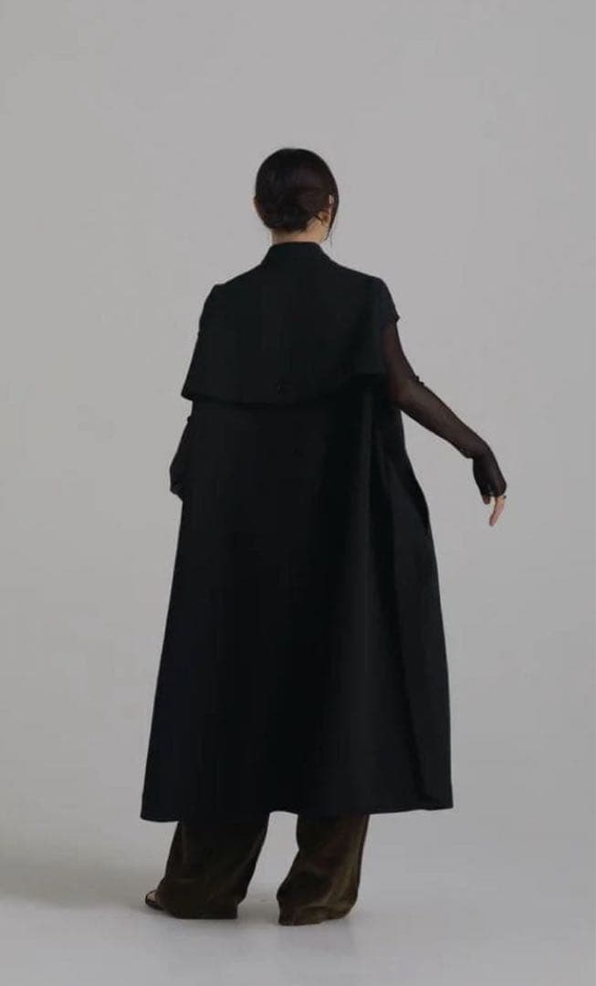 【louren】volume flare trench coat