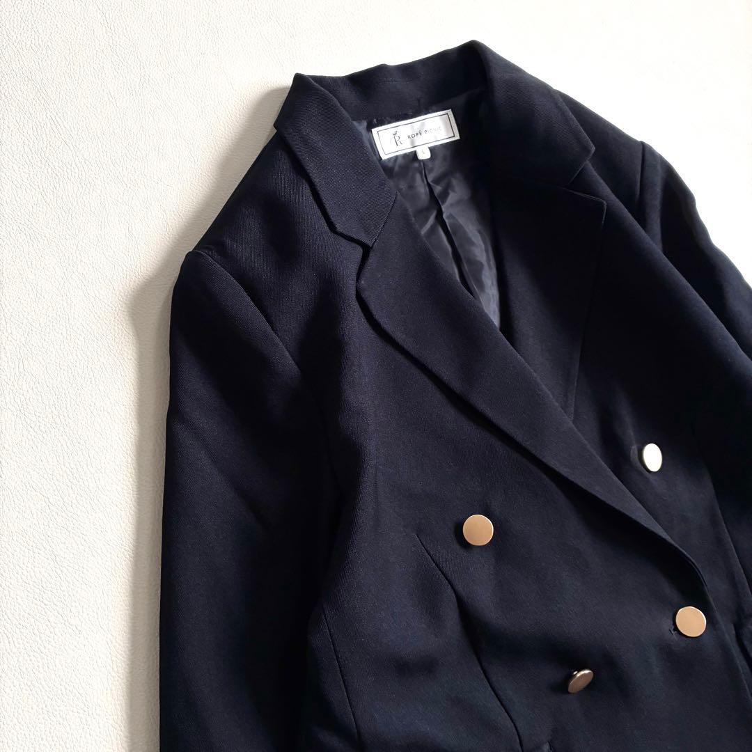 ◆極美品◆ロペピクニック◆紺ブレ◆金ボタンダブルブレストジャケット◆ネイビー◆L