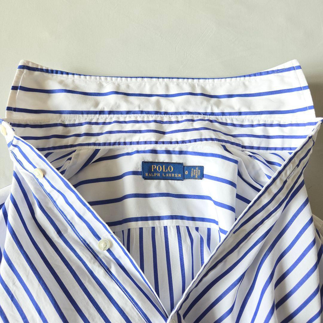 【美品】ポロラルフローレン ストライプ シャツワンピース Aライン 希少サイズ0