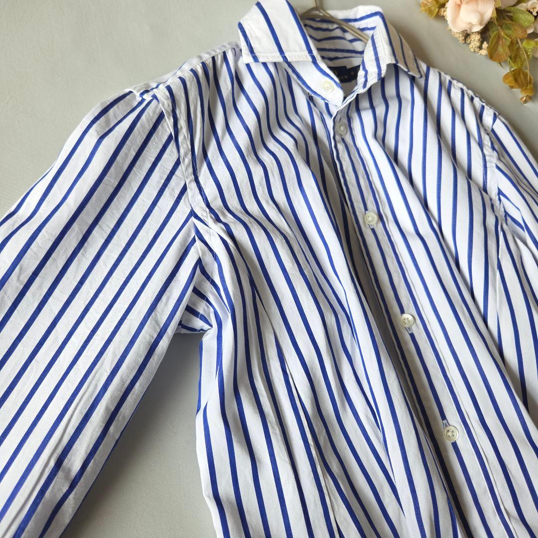 【美品】ポロラルフローレン ストライプ シャツワンピース Aライン 希少サイズ0