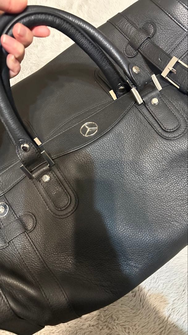 【非売品】ベンツ黒 レザー ボストンバッグ