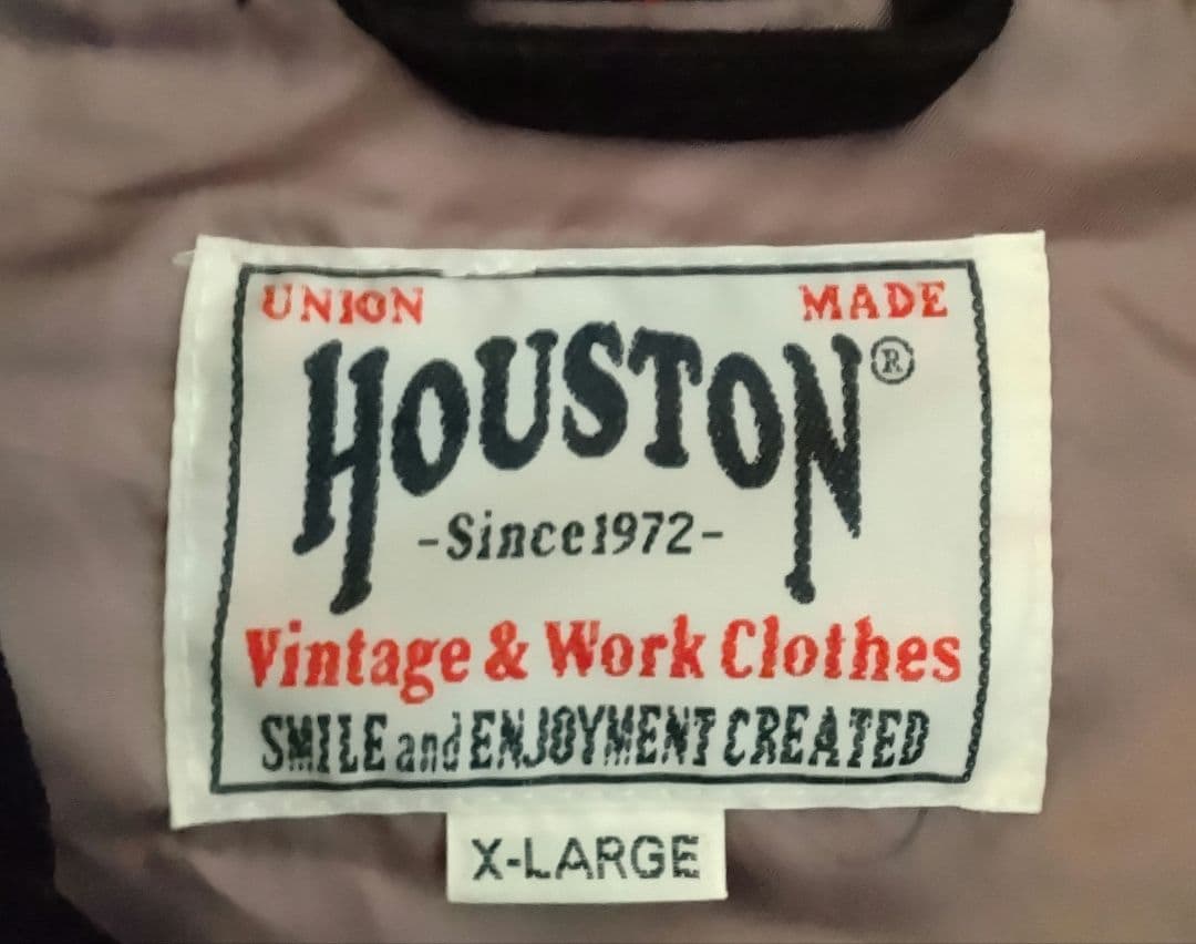 HOUSTON ヒューストン 別珍 ロゴ チェーン刺繍 ハリントンジャケット