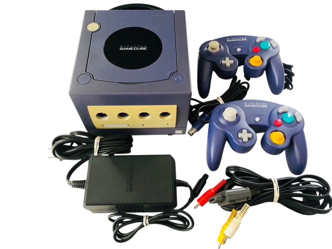 Nintendo GameCube 本体 紫 コントローラー2個付き