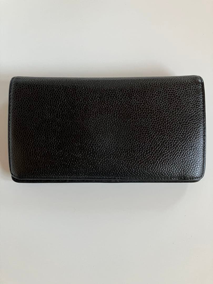 CHANEL【シャネル】キャビアスキン二つ折り財布