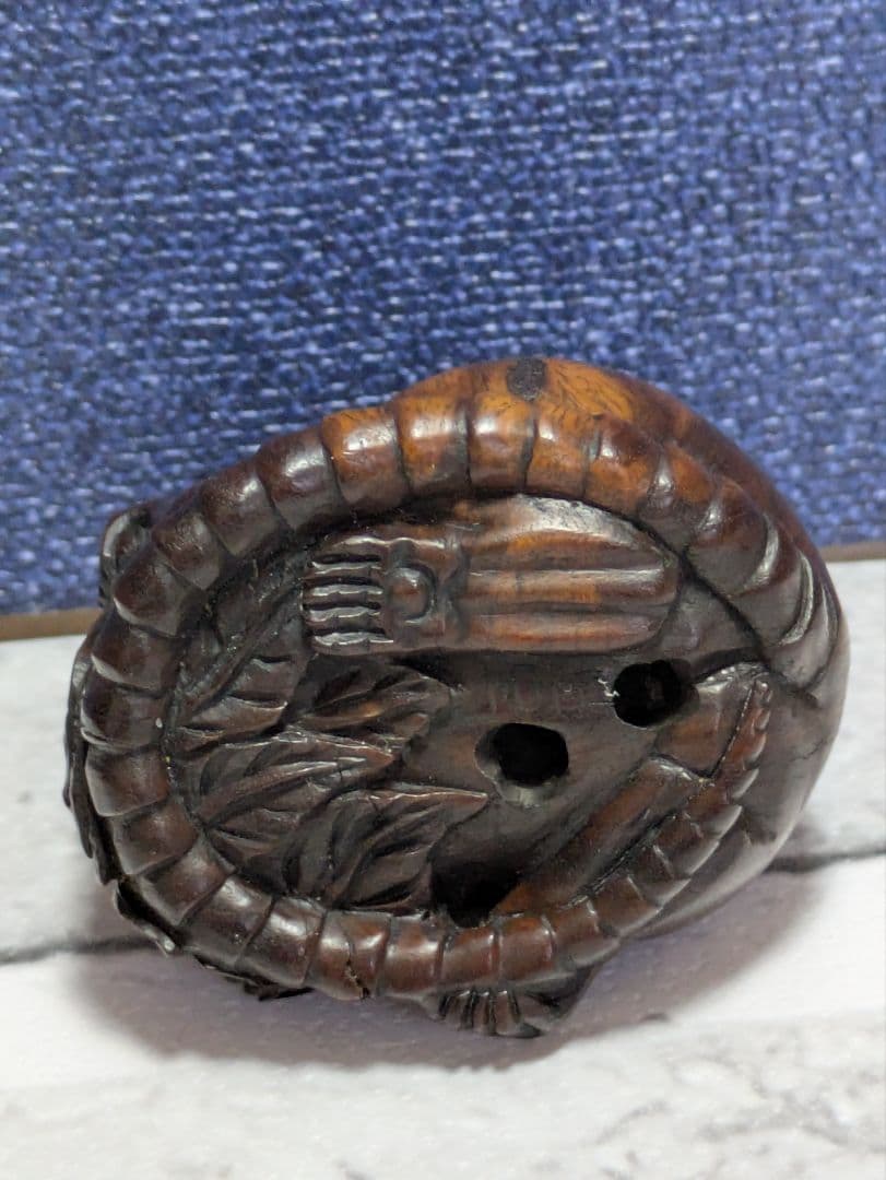 【古美術】「ねずみ型　根付」縁起物 根付 Netsuke 　精密彫刻