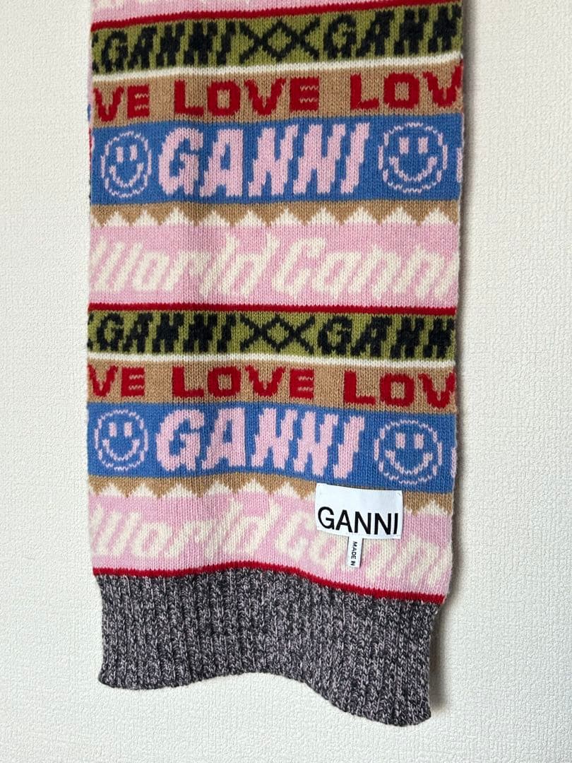 【閉店セール】GANNI ガニー マフラー ロゴ入り ganni