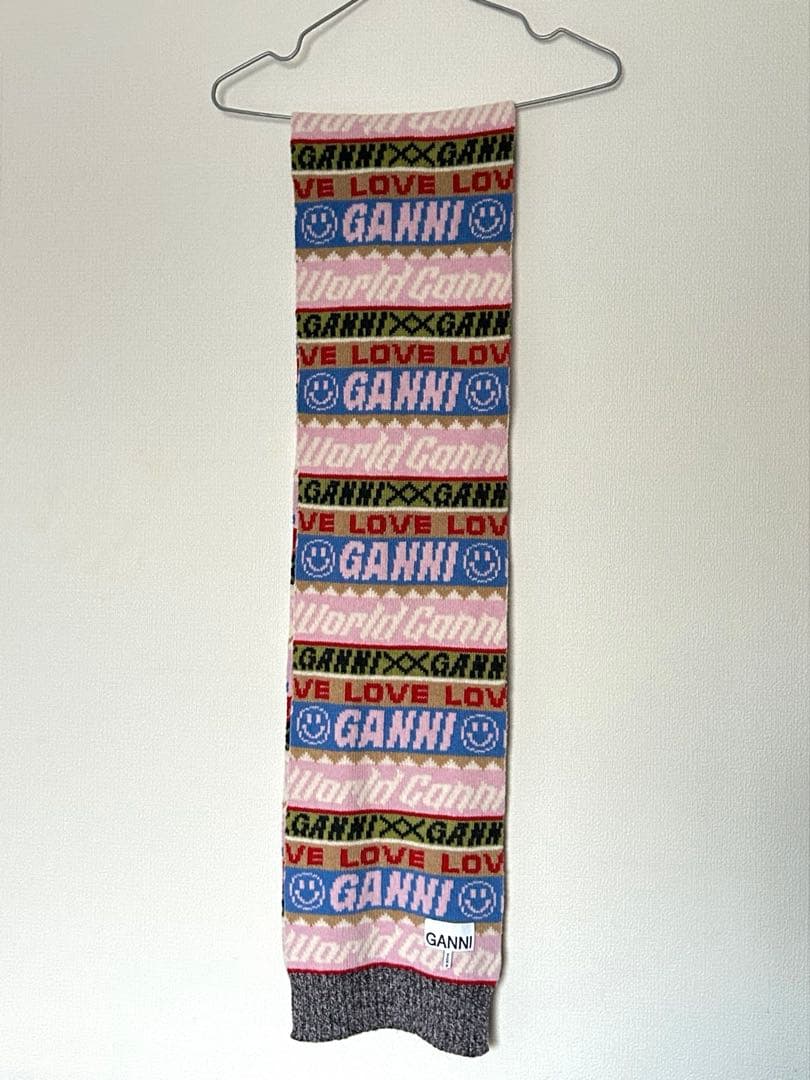 【閉店セール】GANNI ガニー マフラー ロゴ入り ganni