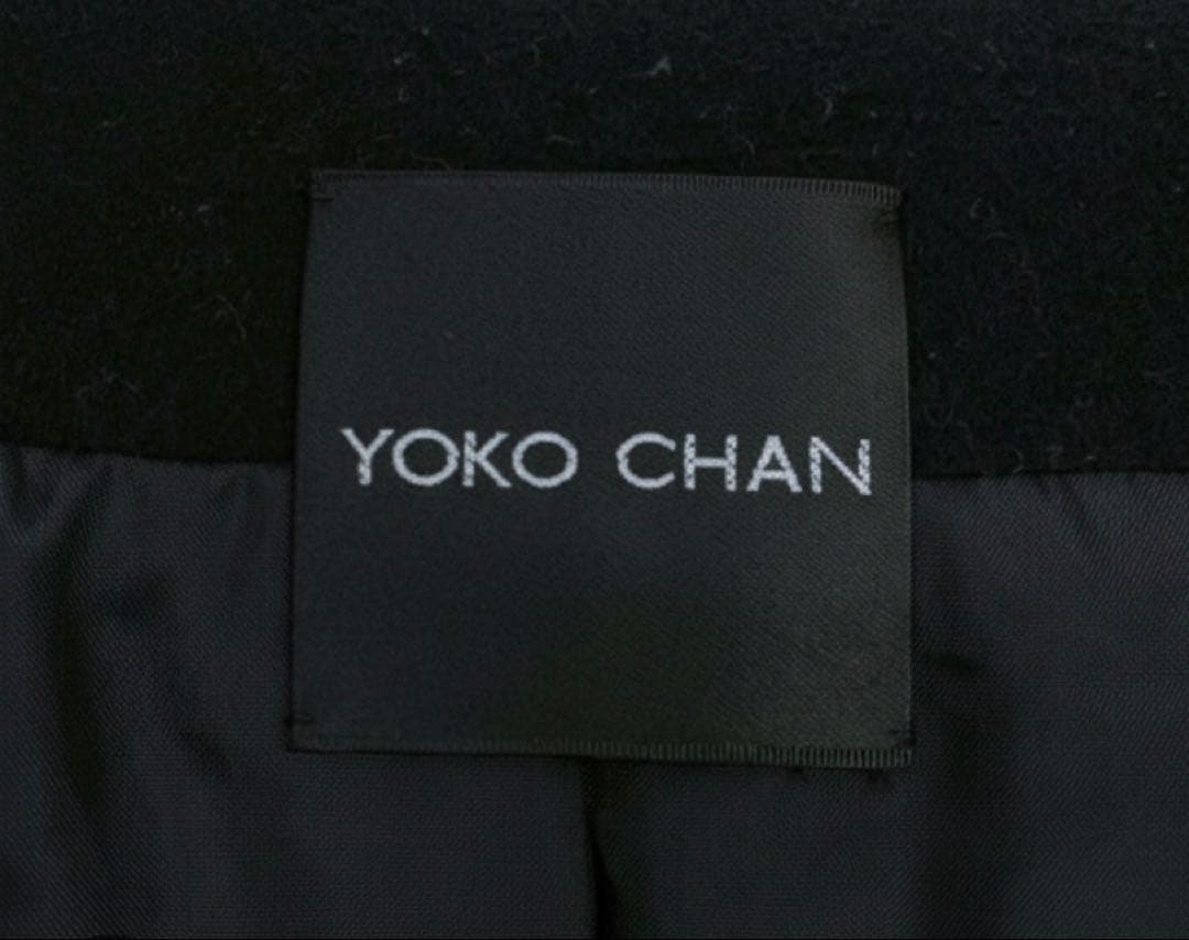 【東日】 YOKO CHAN ウールノーカラーコート 黒 38 定番